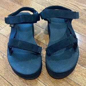 Teva Platform Black sandals.